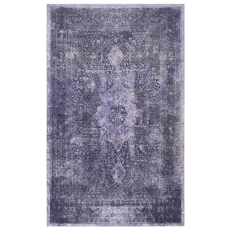 6X9 Area Rug, Washable, Non-Slip Backing, Stain For Living Room, Bedroom, Kitchen, Dining Room - Superior Performance Rug Anthracite, Machine Low-Pile, Classic Style