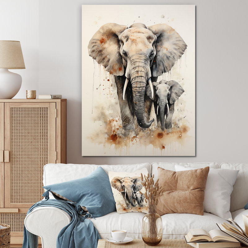 Kearstin Elephant Gentle Giants Elephants III - Éléphant, art mural, H 20 po x l 12 po x P 1 po, Toile tendue