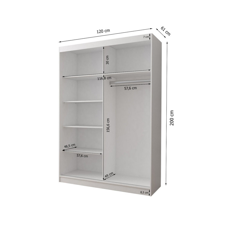 Hepsibah 2 Door Wardrobe, White