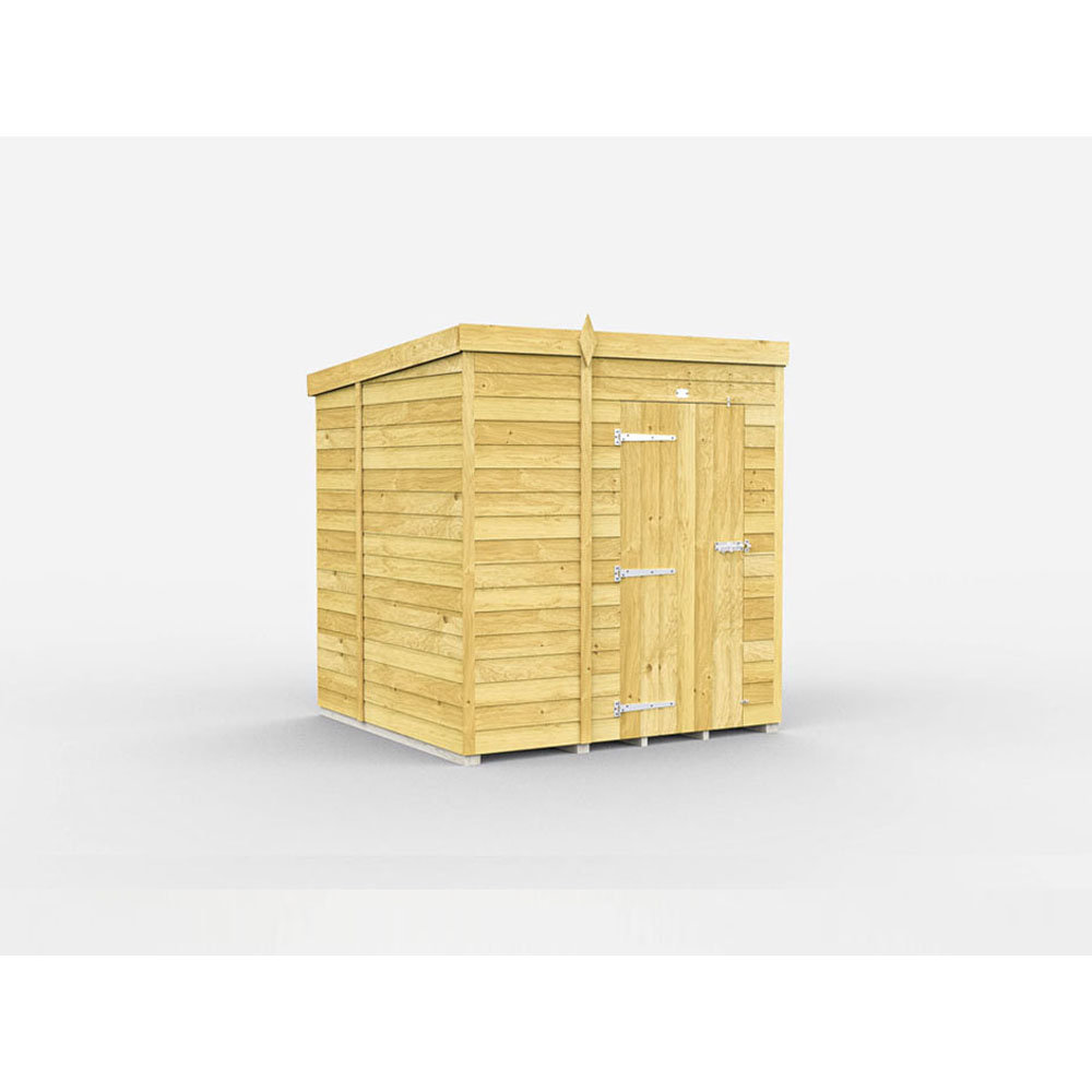 6ft x 6ft Pent Shed - Single Door without Windows