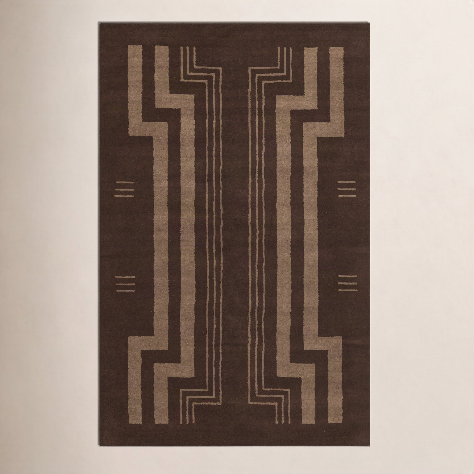 Hallum Hand-Tufted Geometric Wool Rug, Rectangle 5' x 8'
