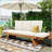 Outdoor Adjustable Patio Wooden Daybed Sofa Chaise Lounge With Comfortable Cushions For Small Spaces