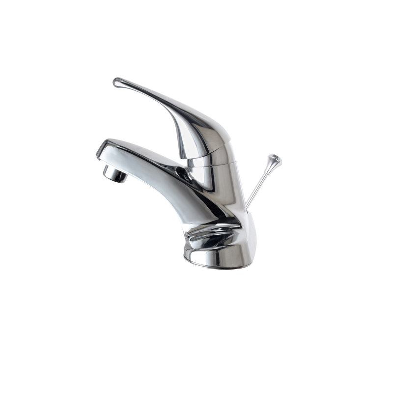 Centerset Single-handle Bathroom Faucet with Drain Assembly, Copper Chrome