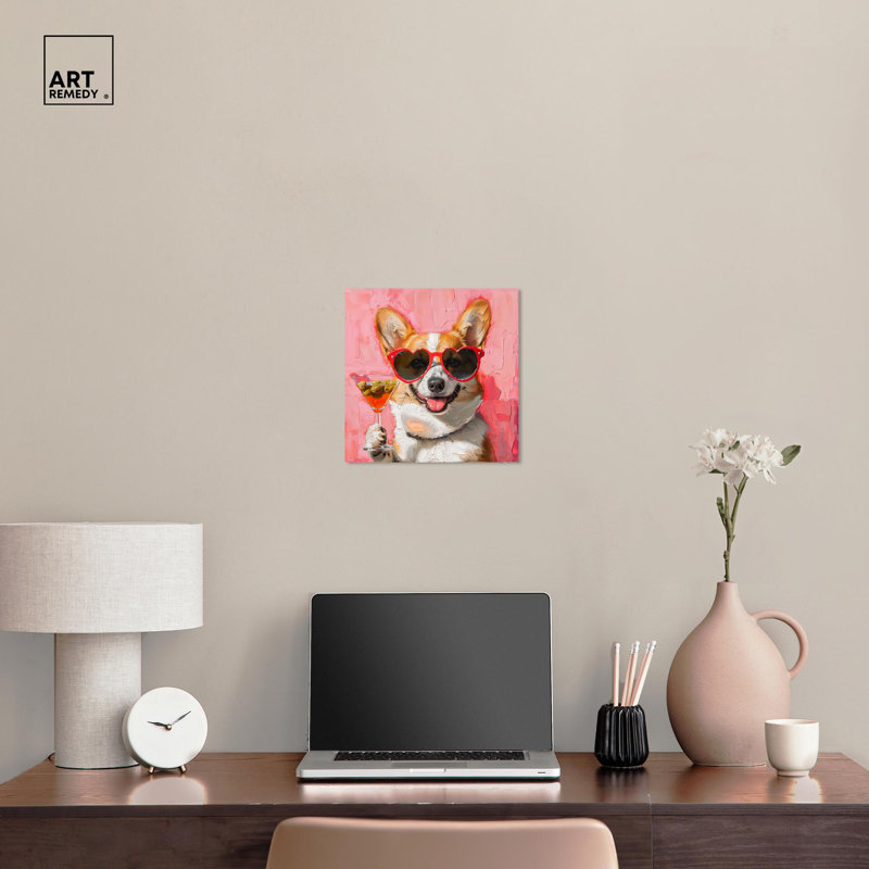 Sunbeam Pup Abstract Wrapped Canvas Art Print, 12" x 12"