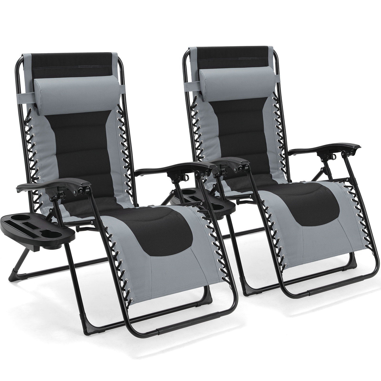 Arlmont & Co. Padded Zero Gravity Chair, Set Of 2 Foldable Outdoor