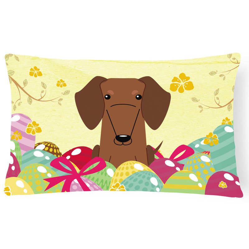 Easter Eggs Outdoor Throw Pillow, Brown