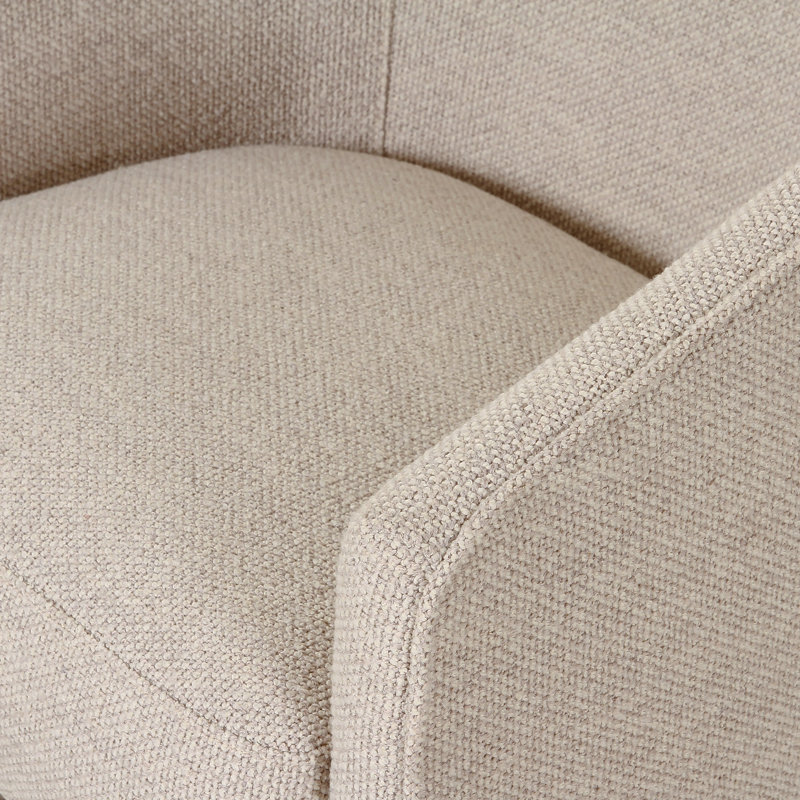 Chaise avec accoudoirs rembourrée Tillison, Taupe Nova