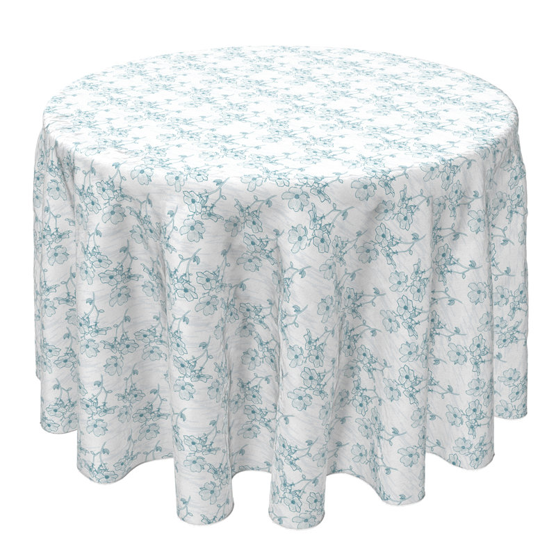 Round Floral Cotton Tablecloth
