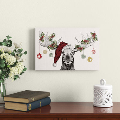 « Ausilia Christmas Moose » - art graphique sur toile
