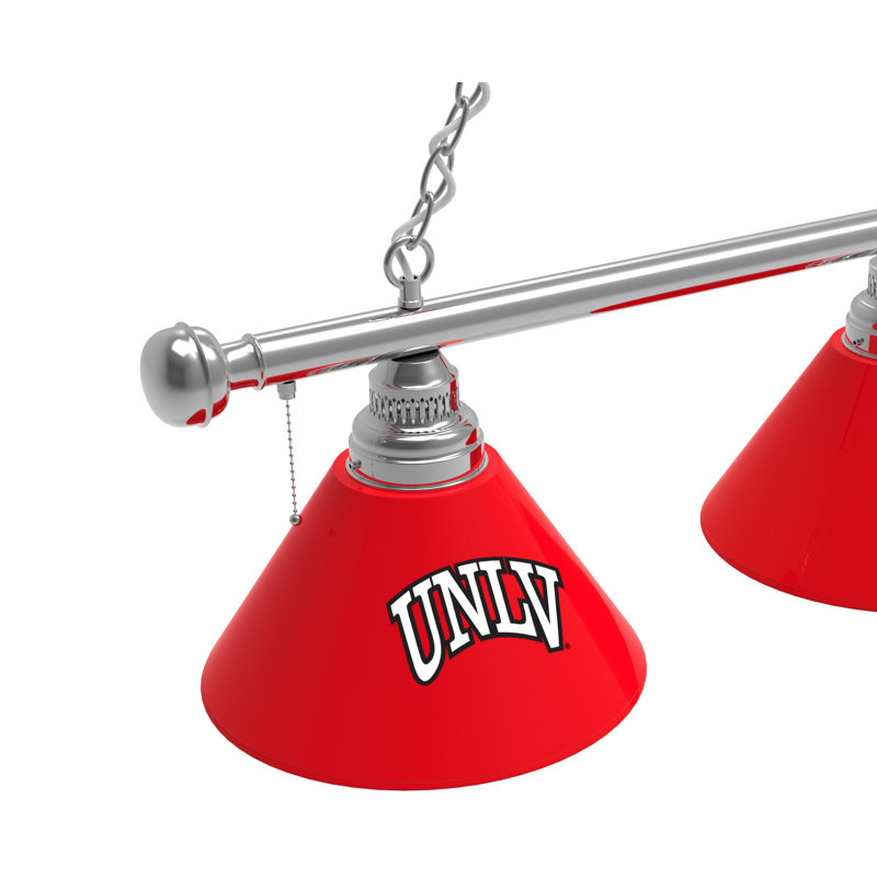 3 - Light Pool Table Lights Pendant, Chrome, UNLV Runnin' Rebels
