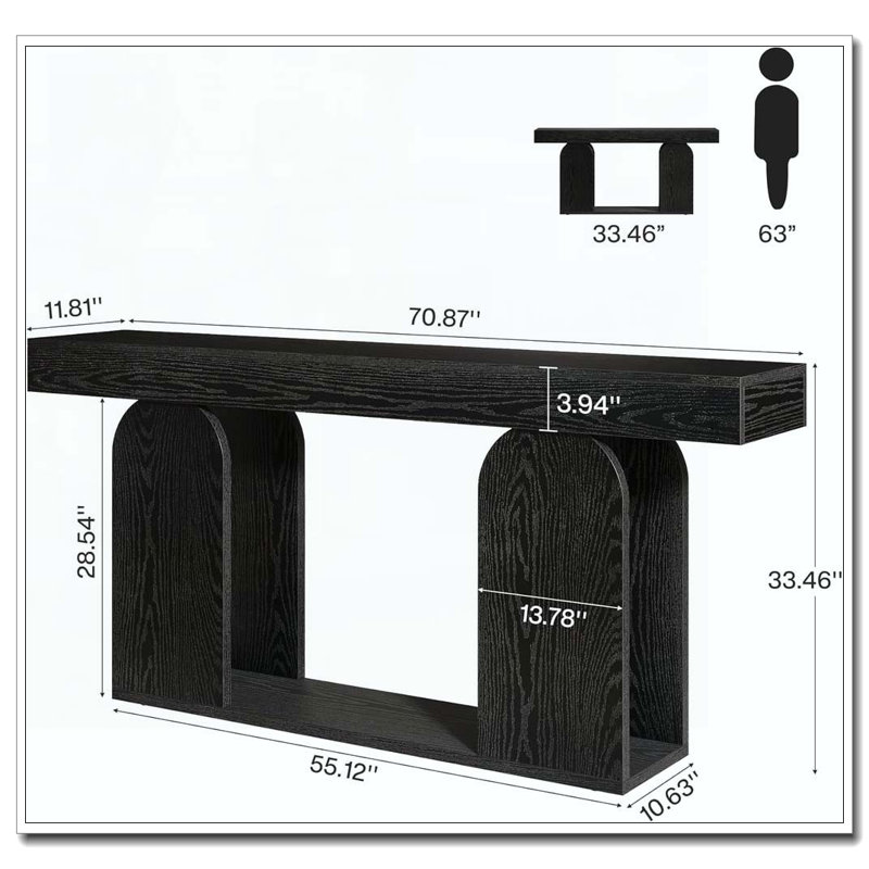 Table basse pratique Console durable, esthétique élégante et robuste pour une utilisation quotidienne, Noir