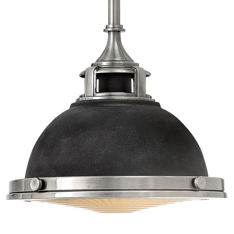 Amelia 1 - Light Single Dome Pendant, Aged Zinc