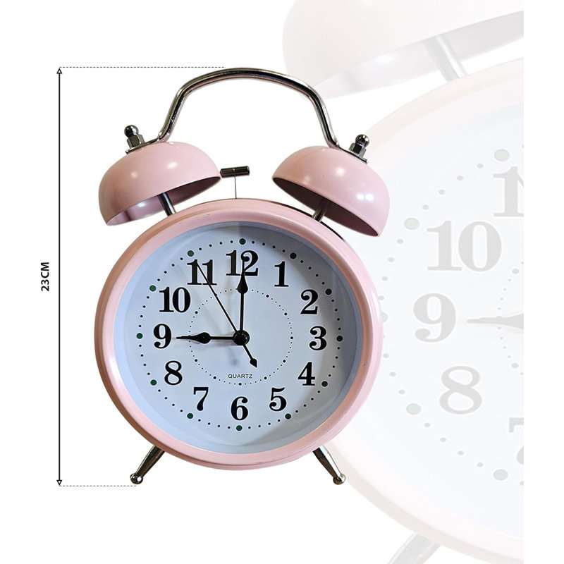 Quartz Movement / Crystal Alarm Tabletop Clock, Mint Green