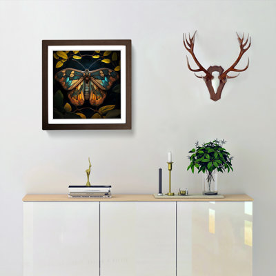 Moth Stained Glass Effect - Framed Print