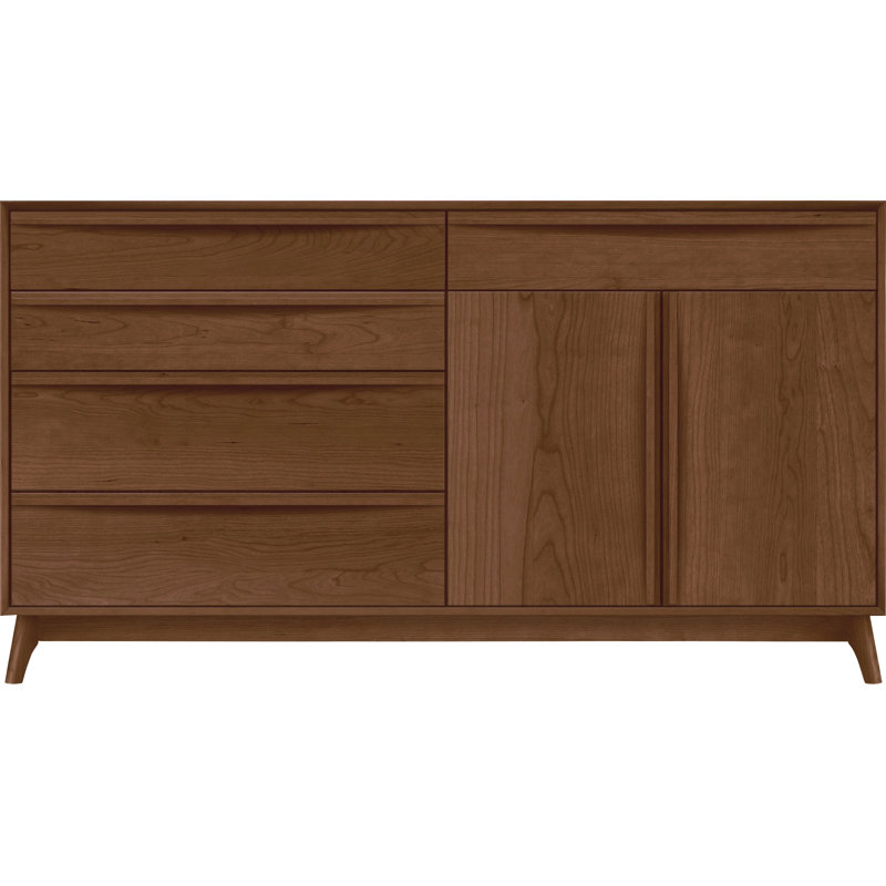 Catalina 66.13'' W Solid Wood Sideboard, Saddle Cherry
