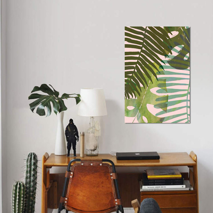 « tropical enchevêtrer i », art sur toile, H 26 po x l 18 po x P 1,5 po, Toile tendue, Pas de tapis
