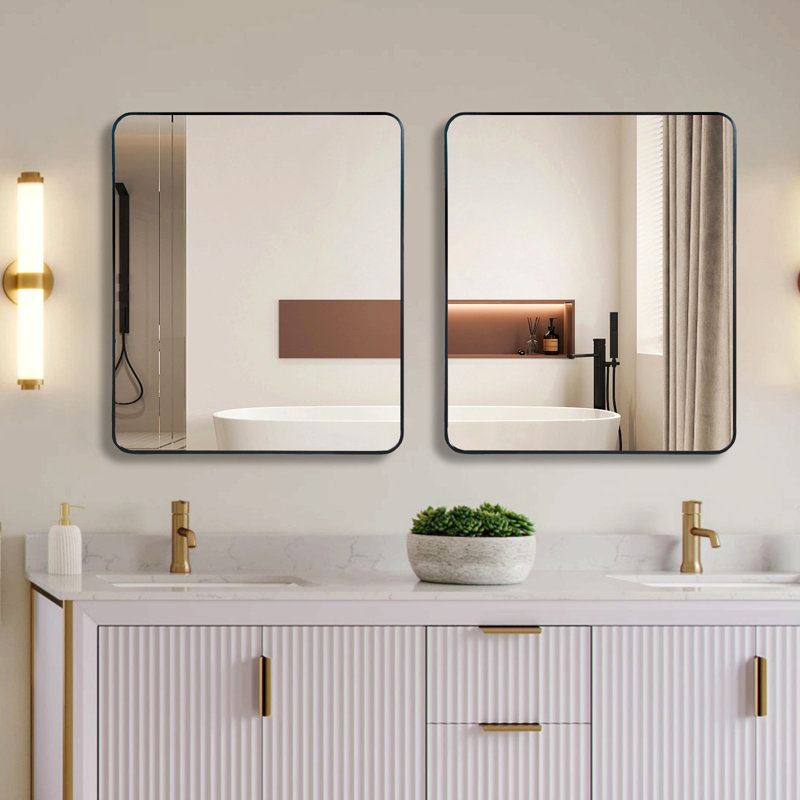 Miroir mural de salle de bain 30 "x 36", Noir