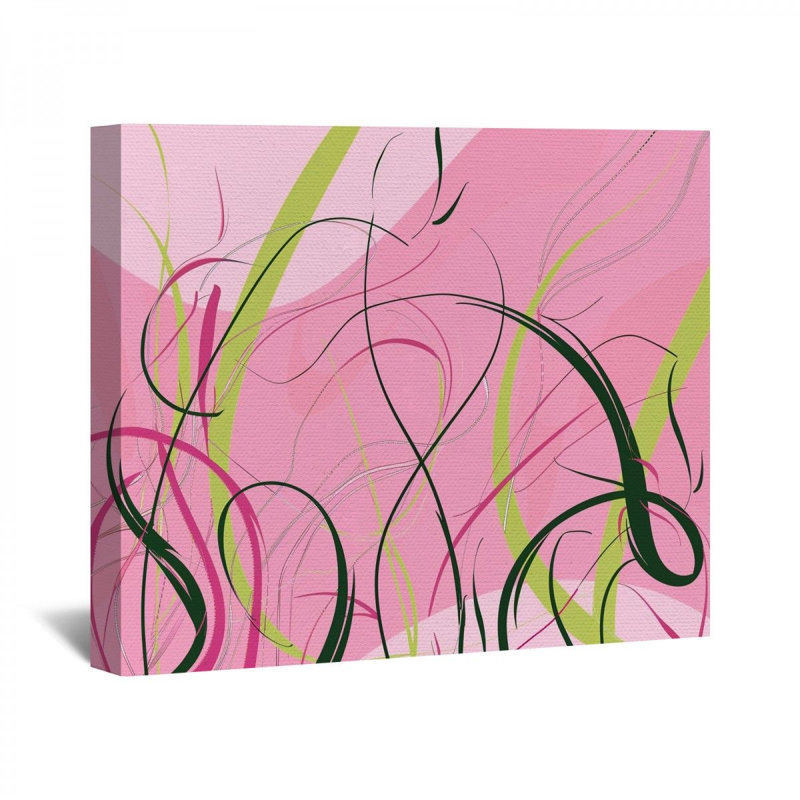 Lignes abstraites sur toile, H 11 po x l 14 po x P 3 po