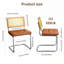 Ensemble de 2 chaises de salle à manger en rotin naturel avec dossier en bois massif et siège en similicuir-666305590-666305584