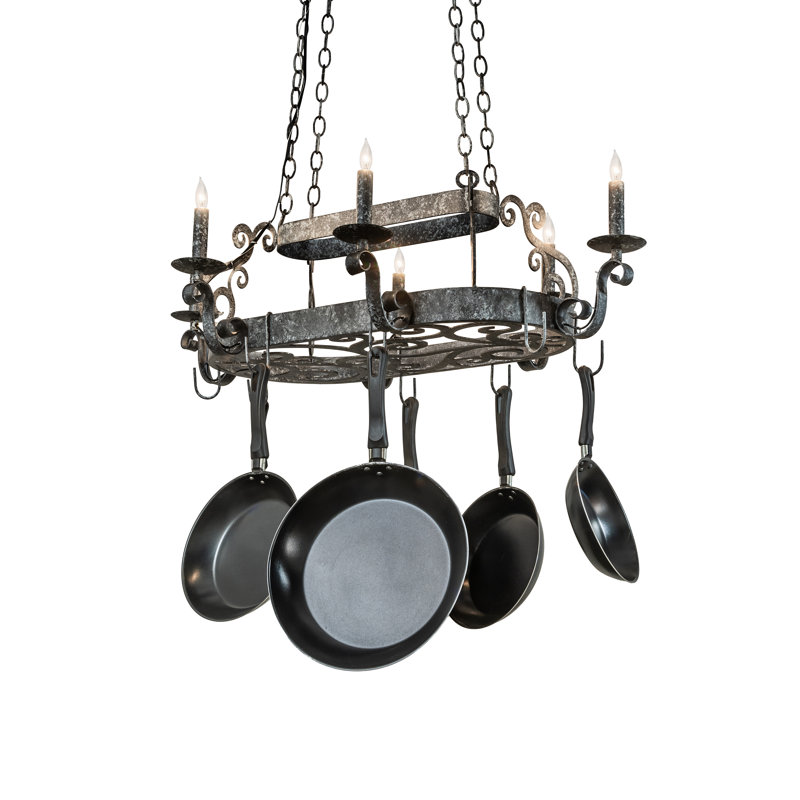 38" Long Neo 6 Light Pot Rack
