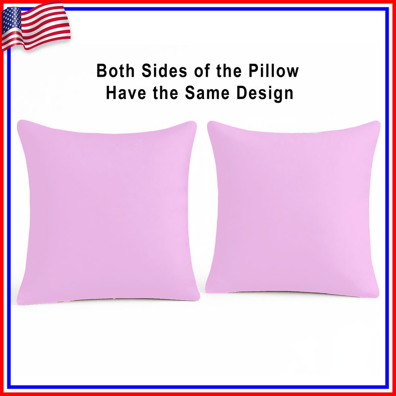 Solid Pink Background Double Sided Throw Pillows, 14 x 14 inches
