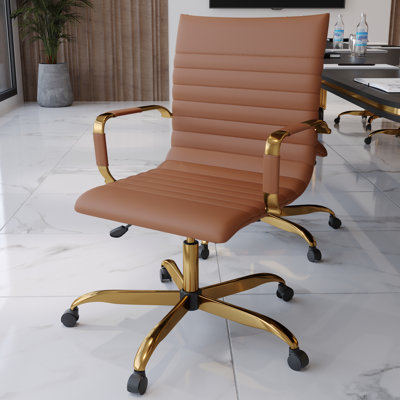 Chaise de bureau en cuir Sorrells