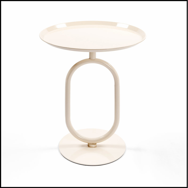 Table de bout en métal en forme de lanterne, petite table d'appoint ronde pour les salons modernes et les espaces compacts, hauteur de 21,3 po
