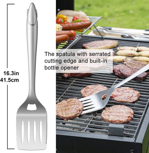 Grilling Tongs with Built-In Bottle Opener