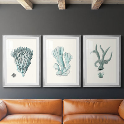Corail antique X - impression de qualité supérieure encadrée sur mesure - 3 pièces