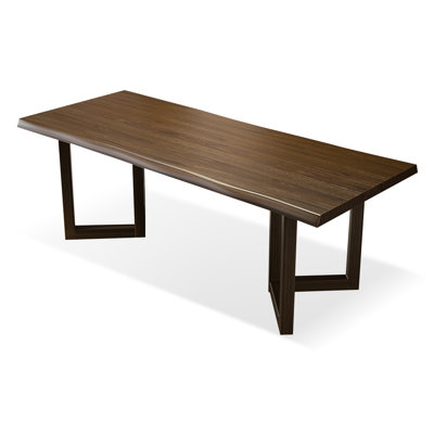 78.74" Nut-brown Free form Solid Wood Dining Table