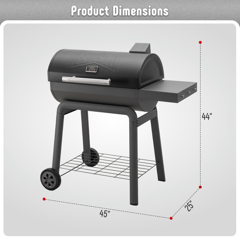 Feasto Charcoal Grill With Collapsible Bbq Prep Tu