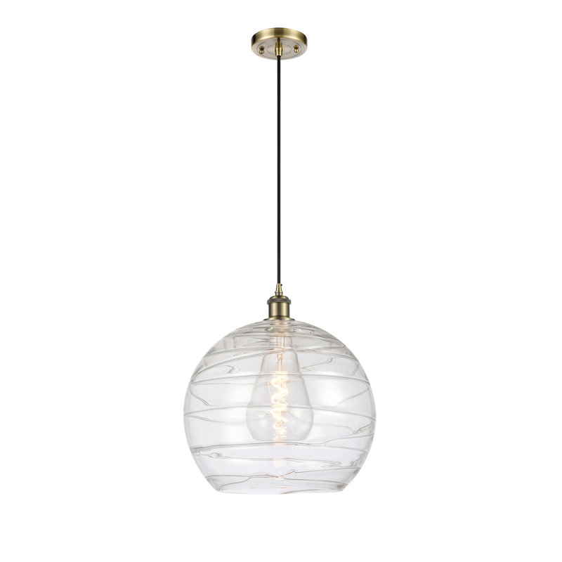 Hamida 1 - Light Single Pendant, Antique Brass, No, Clear