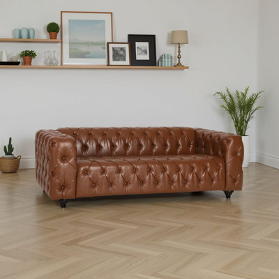 Aloe 83.5'' Faux Leather Sofa