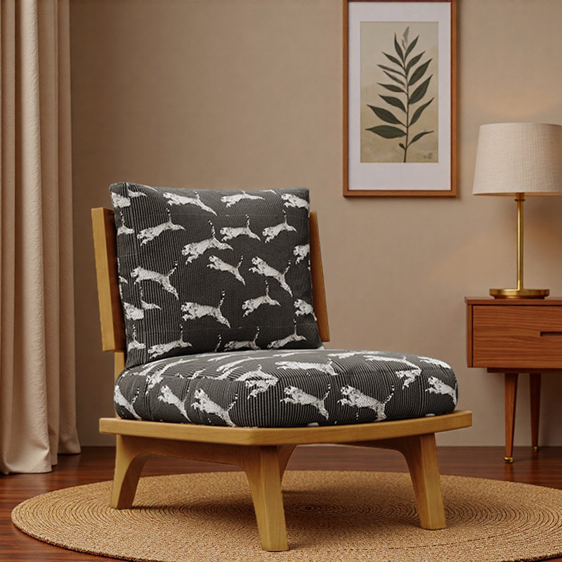 Wabi-sabi Style Solid Wood Single Leisure Chair.