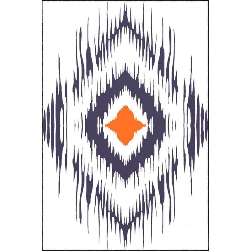 Tapis décoratif géométrique à motif géométrique de couleur mélangée lavable à la machine