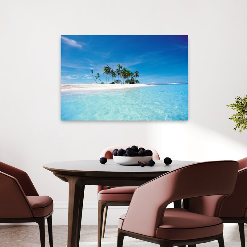 Palmiers sur la plage, paysage de palmier contemporain abstrait, art naturel, H 24 po x l 36 po