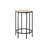 Side Table With Cream Stone Laminate And Black Metal For Living Room Bedroom Stylish Accent Creamy Legs