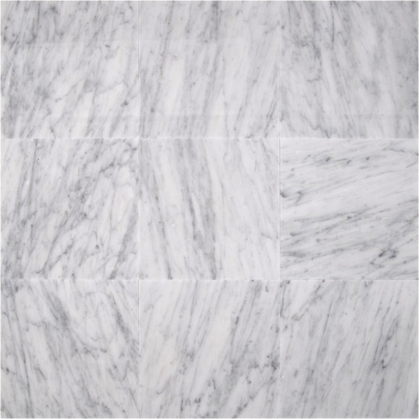 Carrara White 12 in. x 12 in. Honed Marble Floor and Wall Tile