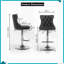 Tabourets de bar pivotants en velours bleu, ensemble de 2 - Base chromée à dossier réglable à hauteur réglable pour îlot de cuisine-389619421