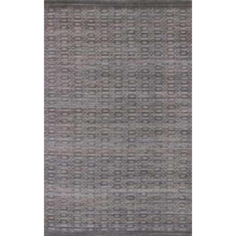 Tapis en viscose tissé à la main en gris clair, Rectangle 8 pi x 10 pi