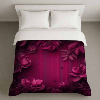 Housses de couette à arrangement floral rose