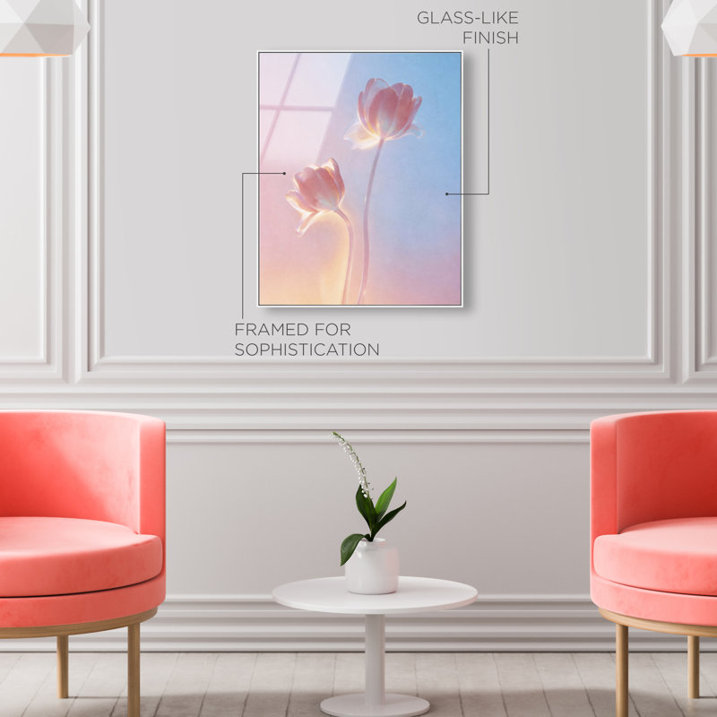 Iridescent Tulips High-Gloss Frameless Acrylic Glass Wall Art Floral & Botanical Print by Oliver Gal, Ready to Hang, 16 x 20