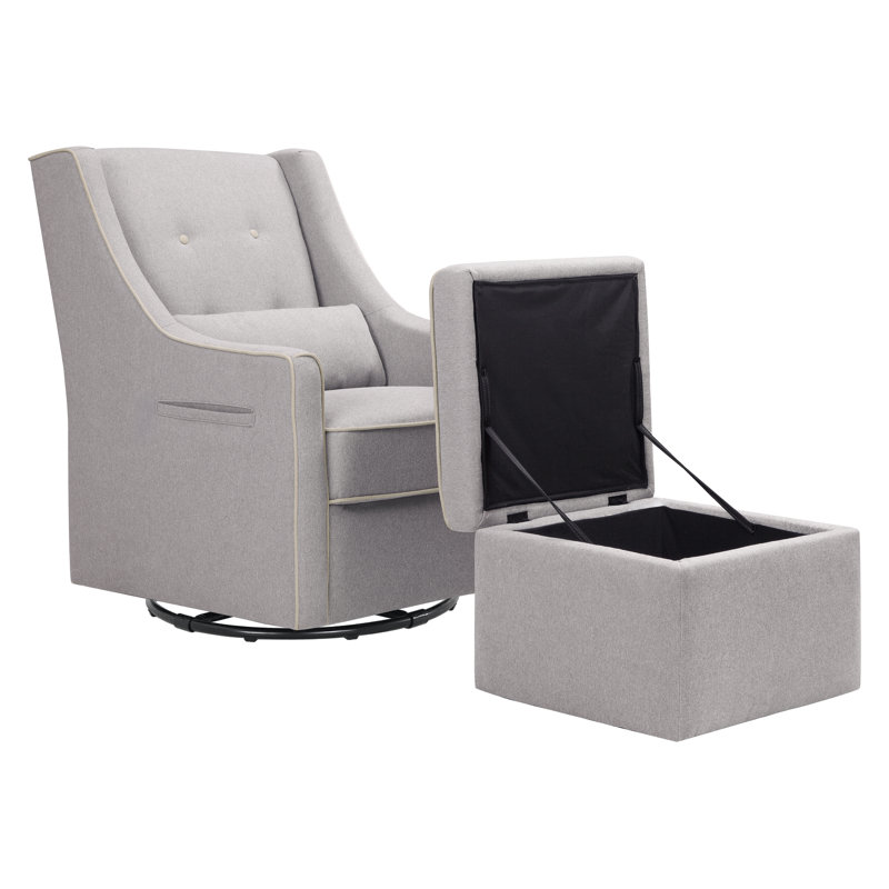 Owen Swivel Glider with Ottoman, Gray