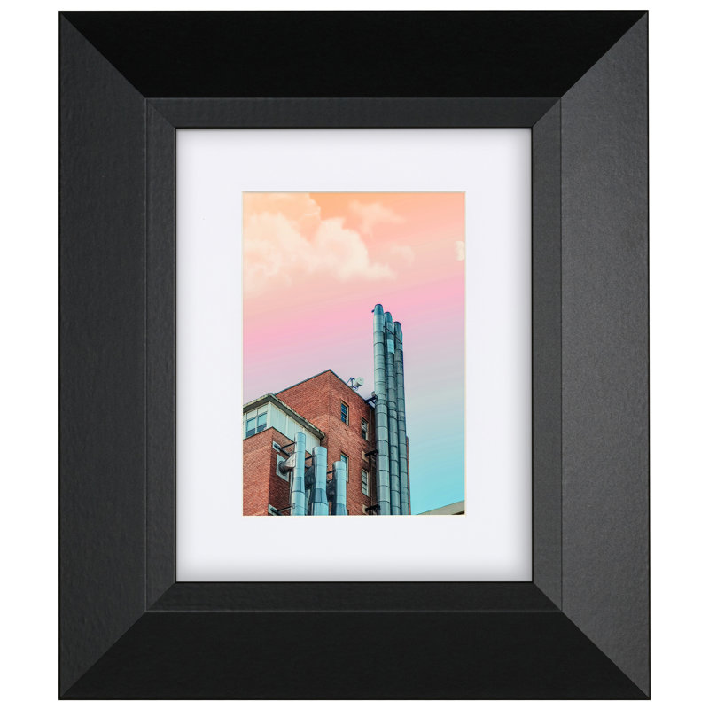 Black Series - Large Single Image Picture Frame, Glass, 8" x 10" Matted to 5" x 7"