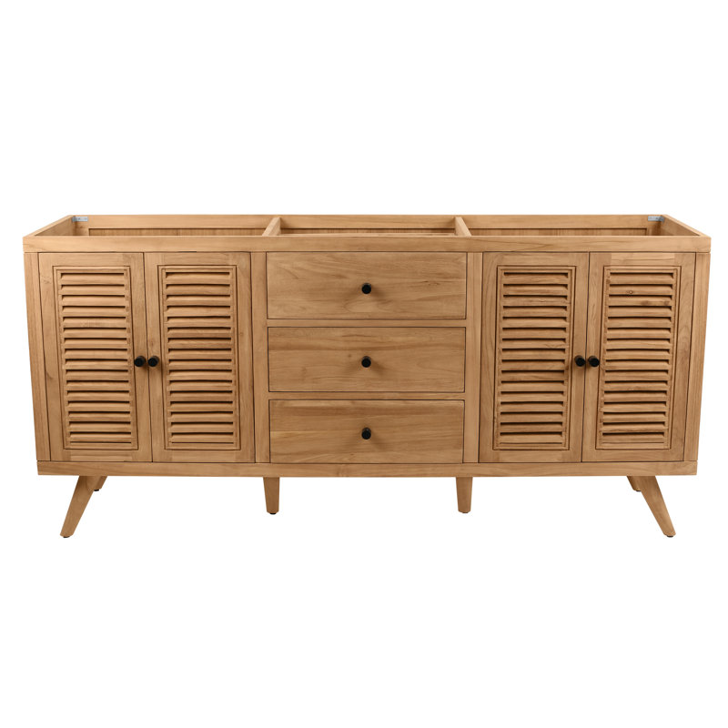 Harper 72'' Double Bathroom Vanity Base Only in Natural Teak