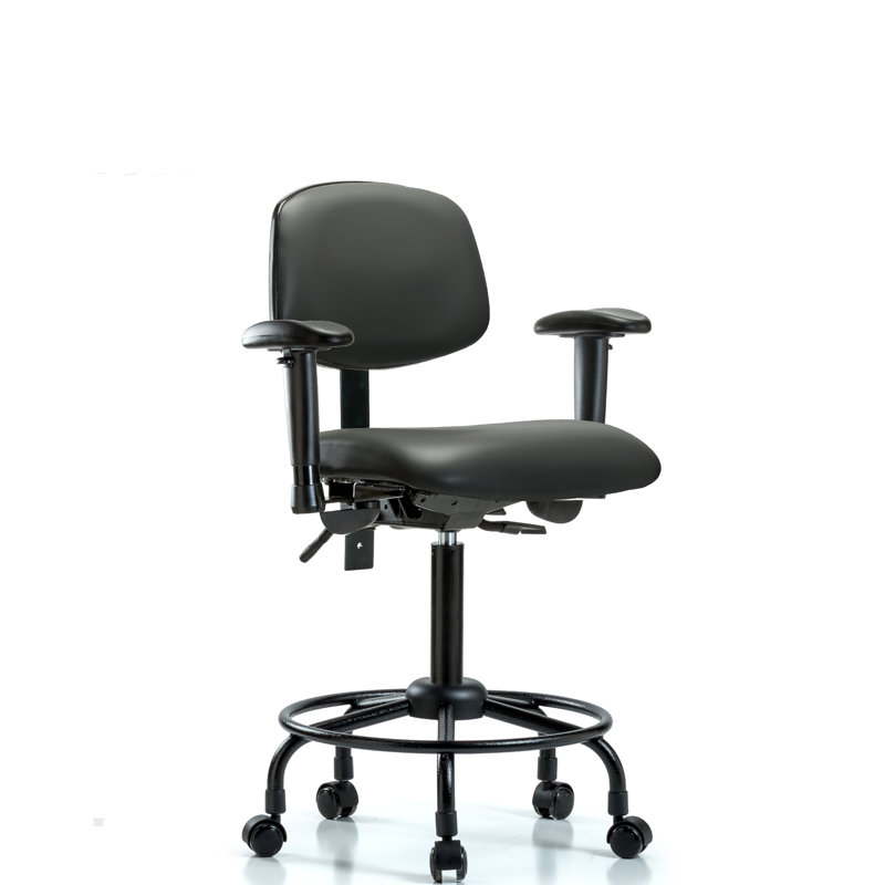 Lashaunda Vinyl Task Chair, Dark Gray, Yes, Casters