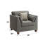 Chaise d'appoint rembourrée en lin avec 3 coussins Claranne