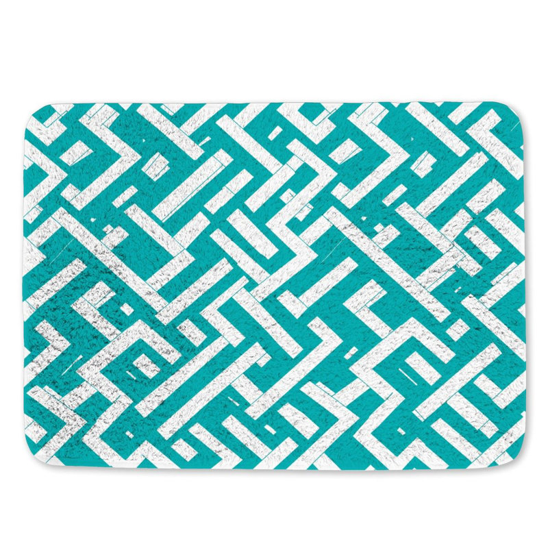 Tapis de bain géométrique abstrait pour salle de bain, L 17 po x L 24 po