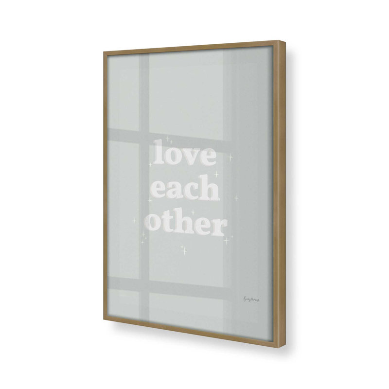 «Love mutuellement», Or brossé, H 21,25 po x l 17,25 po