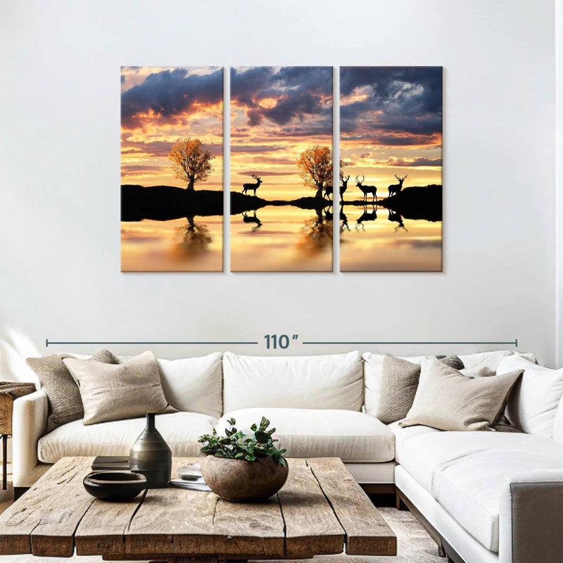 Lakeside Deer, 48" H x 74" W